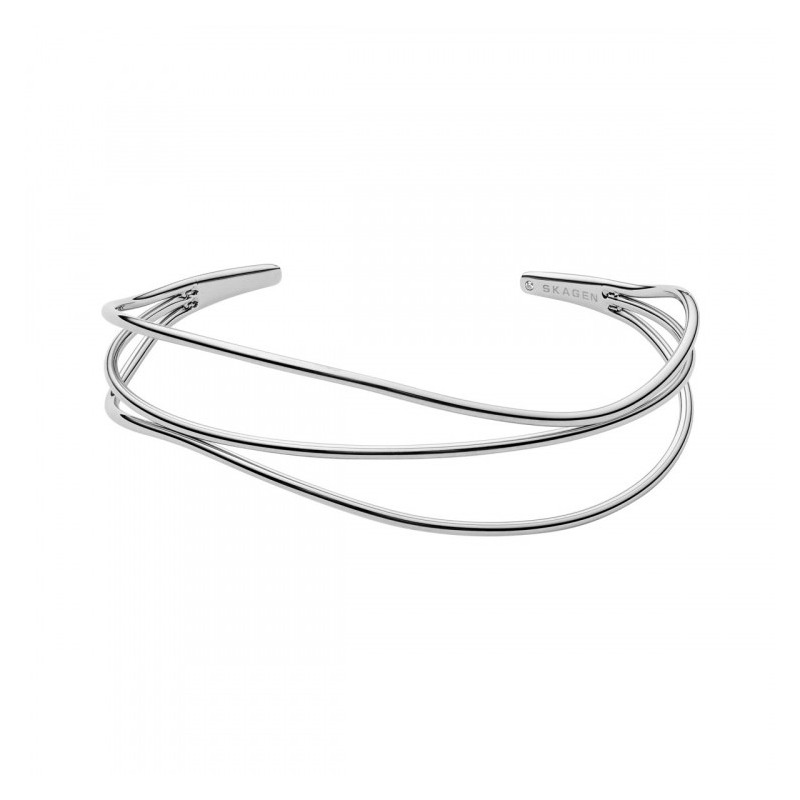 Skagen - Bracelet jonc multirang acier - Réf SKJ1124040