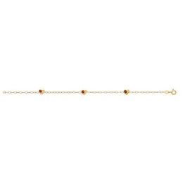 Bracelet  Maille Forcat 3 Coeurs Coccinelles 1006738 - Marque Collection Julien D'Orcel  Or 375/1000 - Couleur Jaune -