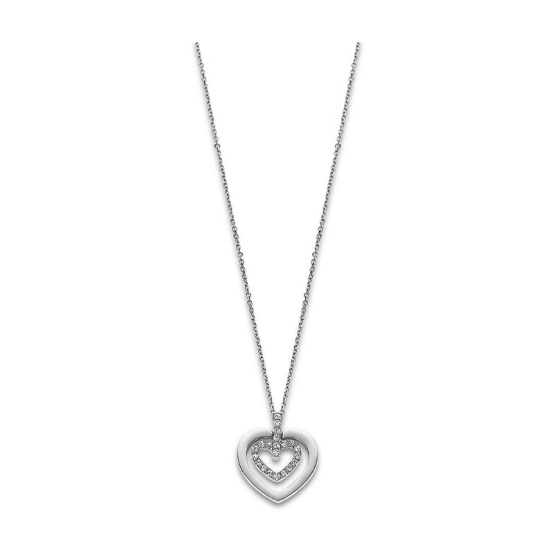 Lotus Style - Collier acier, motif coeurs ajourés - Réf LS1867-1/1