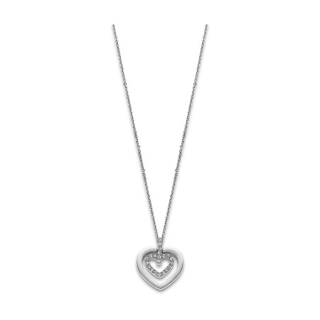 Lotus Style - Collier acier, motif coeurs ajourés - Réf LS1867-1/1