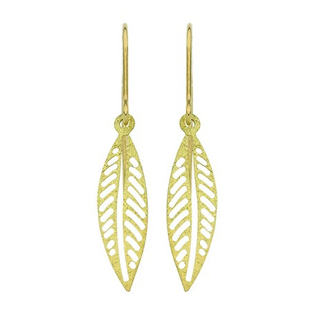 Boucles D'Oreilles  Boucles D'Oreilles   Crochets Feuille Or Jaune 1005027 - Marque Collection Julien D'Orcel  Or 375/1000