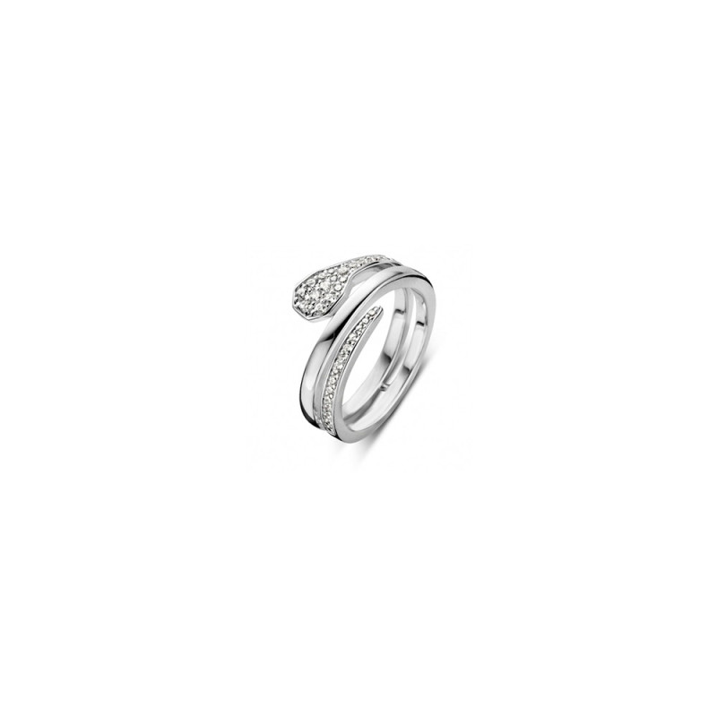 Naiomy - Bague multirang, argent 925/1000, oxyde de zirconium - Réf N7J01