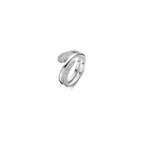 Naiomy - Bague multirang, argent 925/1000, oxyde de zirconium - Réf N7J01