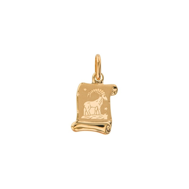 Pendentif Parchemin Zodiaque Capricorne 1005415 - Marque Collection Julien D'Orcel  Or 375/1000 - Couleur Jaune -
