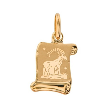 Pendentif Parchemin Zodiaque Capricorne 1005415 - Marque Collection Julien D'Orcel  Or 375/1000 - Couleur Jaune -