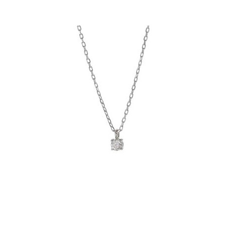 Collier Solitaire Diamant 0,09 Ct Or Blanc 9K 1008262 - Marque Collection Julien D'Orcel  Or 375/1000  Diamant