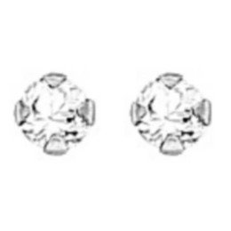 Puces Oxydeyde 4 Mm Serti 4 Griffes Or Blanc