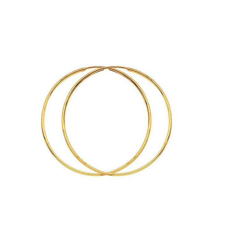 Boucles D'Oreilles  Créoles Fil 1,2 Ø40 Mm 1005174 - Marque Collection Julien D'Orcel  Or 375/1000 - Couleur Jaune -