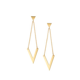 Boucles D'Oreilles  Boucles D'Oreilles   Motif V Or Jaune 9K 1011884 - Marque Collection Julien D'Orcel