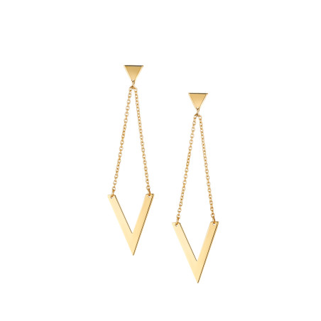 Boucles D'Oreilles  Boucles D'Oreilles   Motif V Or Jaune 9K 1011884 - Marque Collection Julien D'Orcel