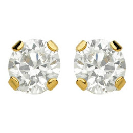 Boucles D'Oreilles  Puces Oxydeyde 4 Mm Or Jaune 1006399 - Marque Collection Julien D'Orcel  Or 375/1000  Oxydeyde De Zirconium