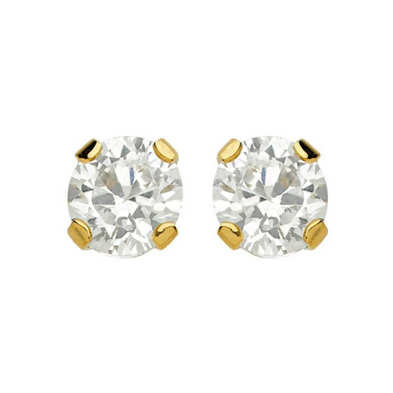 Boucles D'Oreilles  Puces Oxydeyde 4 Mm Or Jaune 1006399 - Marque Collection Julien D'Orcel  Or 375/1000  Oxydeyde De Zirconium