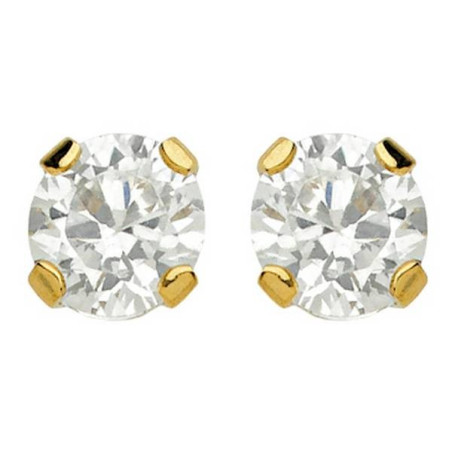 Boucles D'Oreilles  Puces Oxydeyde 4 Mm Or Jaune 1006399 - Marque Collection Julien D'Orcel  Or 375/1000  Oxydeyde De Zirconium