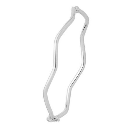 Bracelet  Jonc Ouvrant Vague Fil Rond 2Mm