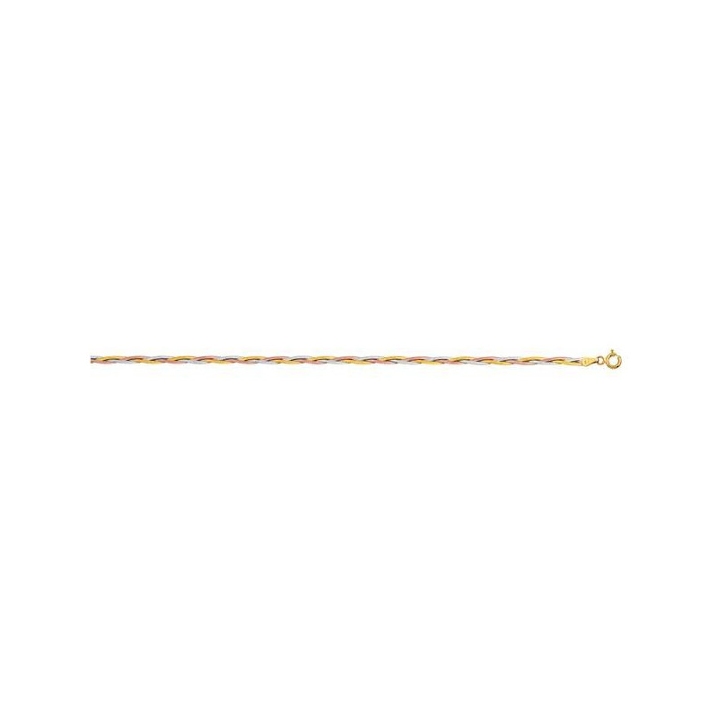 Bracelet  Tresse 3 Fils Or Tricolore 1004549 - Marque Collection Julien D'Orcel  Or 375/1000