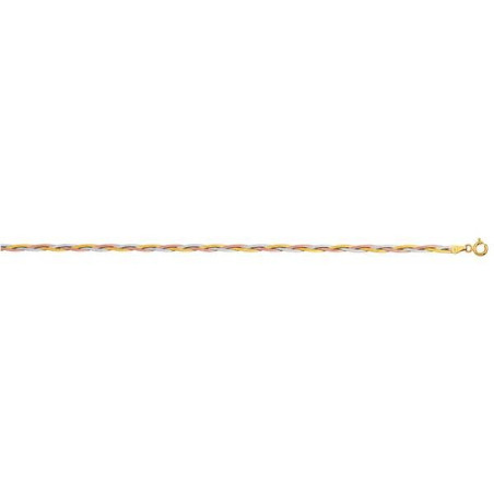 Bracelet  Tresse 3 Fils Or Tricolore 1004549 - Marque Collection Julien D'Orcel  Or 375/1000