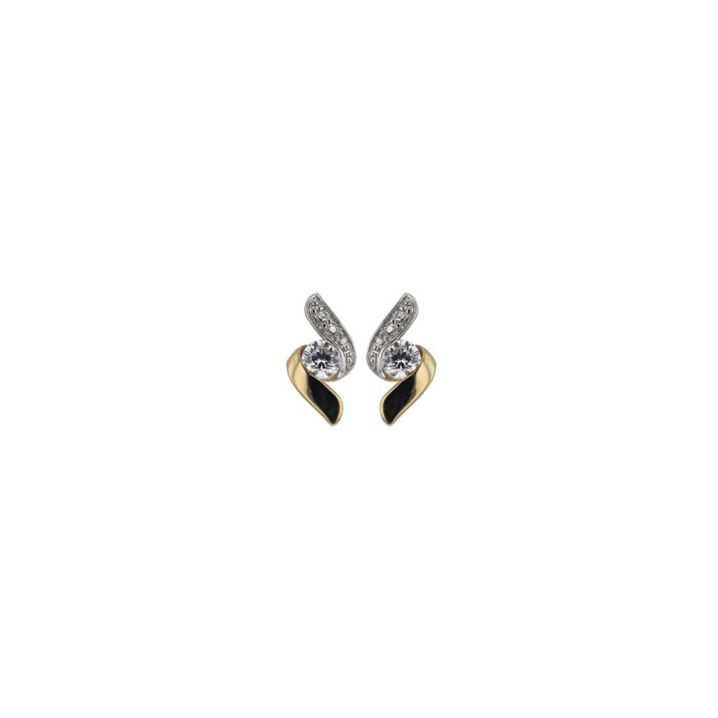 Boucles D'Oreilles  9K - 1014966 1014966 - Marque Collection Julien D'Orcel   - Couleur Bicolore - Oxydeyde De Zirconium