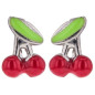 Boucles D'Oreilles enfants Cerises Email Rouge Boucles D'Oreilles enfants Cerises Email Rouge