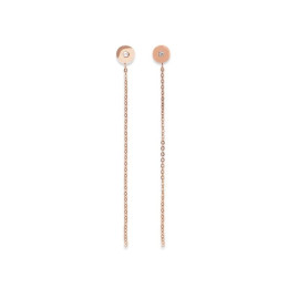 Coeur de Lion - Boucles d'oreilles pendantes acier doré rose avec oxyde - Réf 5000/21-1620