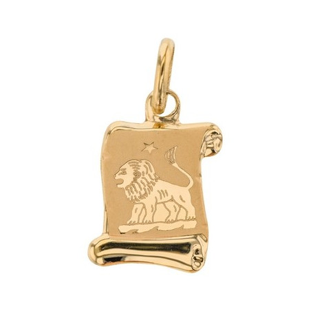Pendentif Parchemin Zodiaque Lion 1005410 - Marque Collection Julien D'Orcel  Or 375/1000 - Couleur Jaune -