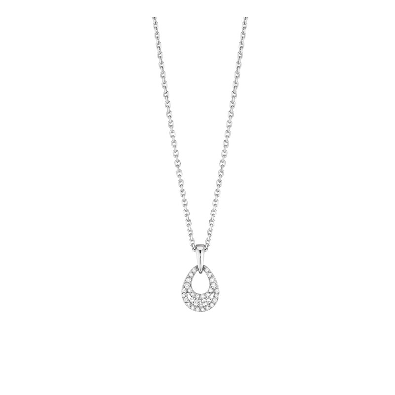 Pendentif Diamants 0.12 Ct Or Gris 9K