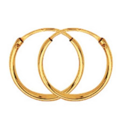 Boucles D'Oreilles  Créoles Fil 1 Ø12 Mm 1005167 - Marque Collection Julien D'Orcel  Or 375/1000 - Couleur Jaune -