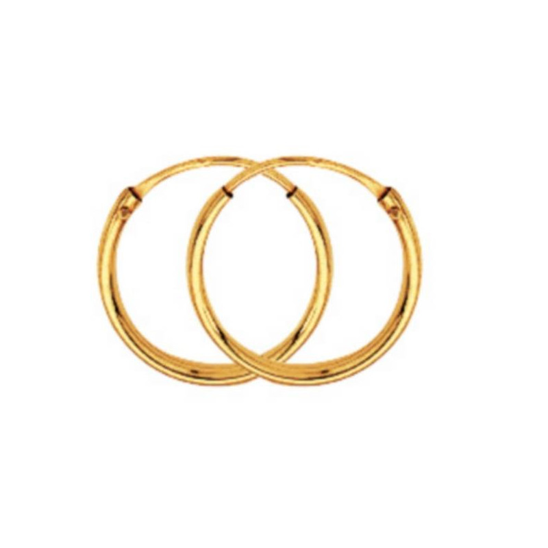 Boucles D'Oreilles  Créoles Fil 1 Ø12 Mm 1005167 - Marque Collection Julien D'Orcel  Or 375/1000 - Couleur Jaune -