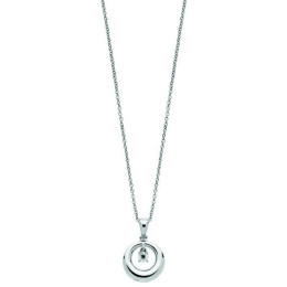 Collier Solitaire Fantaisie Diamant 0,01 Ct Argent 925
