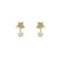 Boucles D'Oreilles  Etoiles, Oxydeyde , Or Jaune 9K