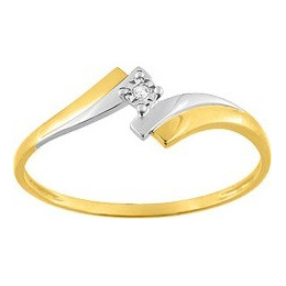 Bague Diamant 0,006 Bicolor Or750