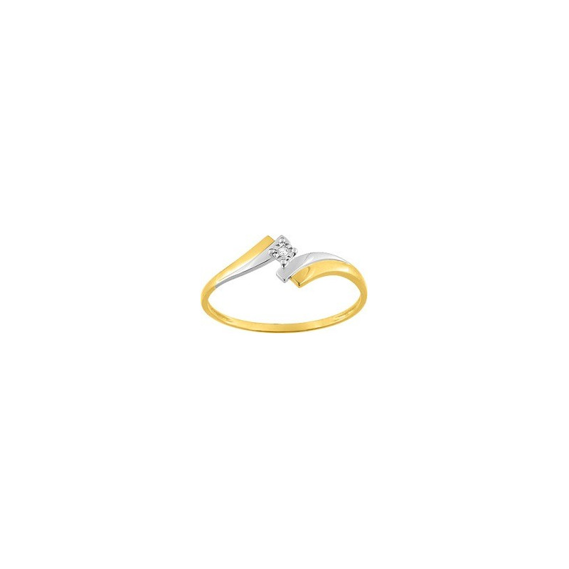 Bague Diamant 0,006 Bicolor Or750