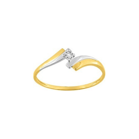 Bague Diamant 0,006 Bicolor Or750