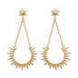 Anamila - Boucles d'oreilles pendantes Soleil plaqué or Ref 1018116