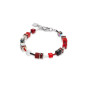 Coeur de Lion - Bracelet GéoCube acier et cristaux rouges - Réf 4014/30-0312
