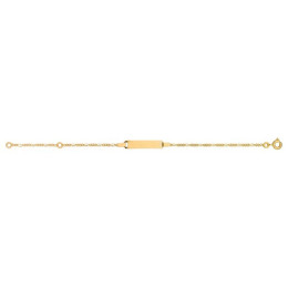 Bracelet  Identite Bebe Alterne 1/3  Plaque Rectangle 1004510 - Marque Collection Julien D'Orcel  Or 375/1000 - Couleur Jaune -