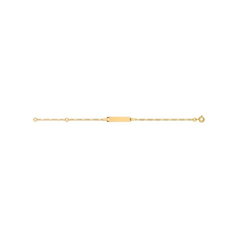 Bracelet  Identite Bebe Alterne 1/3  Plaque Rectangle 1004510 - Marque Collection Julien D'Orcel  Or 375/1000 - Couleur Jaune -