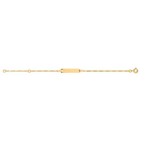 Bracelet  Identite Bebe Alterne 1/3  Plaque Rectangle 1004510 - Marque Collection Julien D'Orcel  Or 375/1000 - Couleur Jaune -
