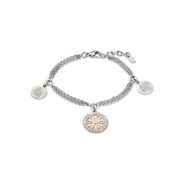 Lotus Style - Bracelet acier, motifs cercles bicolores - Réf LS1780-2/2