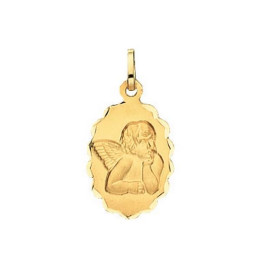 Pendentif Médaille Ange Ovale Dentelee 1000735 - Marque Collection Julien D'Orcel  Or 750/1000 - Couleur Jaune -