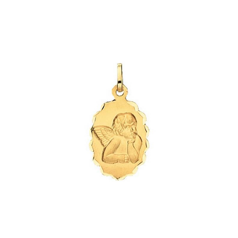 Pendentif Médaille Ange Ovale Dentelee 1000735 - Marque Collection Julien D'Orcel  Or 750/1000 - Couleur Jaune -
