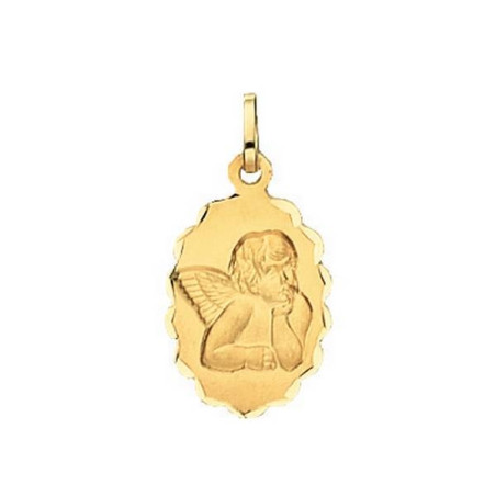 Pendentif Médaille Ange Ovale Dentelee 1000735 - Marque Collection Julien D'Orcel  Or 750/1000 - Couleur Jaune -