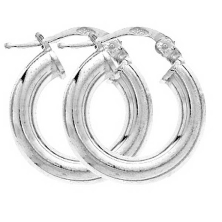 Creoles Argent Fil Rond 4 Mm D.10 Mm