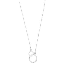 Collier Or Bl Motif Double Rond