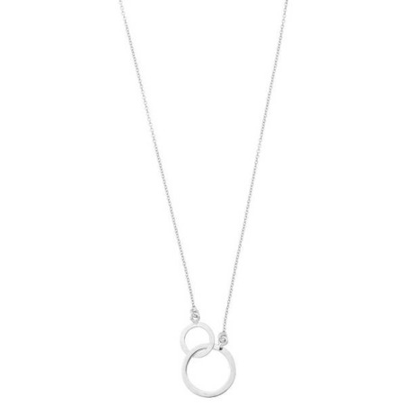 Collier Or Bl Motif Double Rond