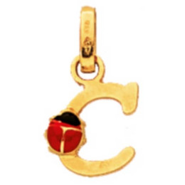 Pendentif Pendentif '' C'' Coccinelle 1006820 - Marque Collection Julien D'Orcel  Or 375/1000 - Couleur Jaune -