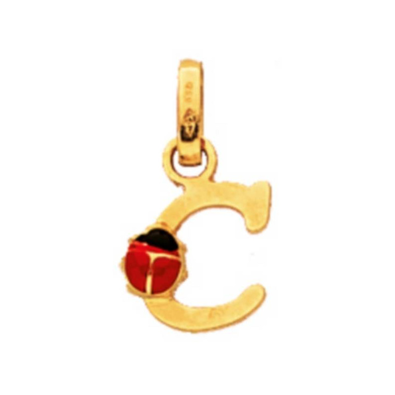 Pendentif Pendentif '' C'' Coccinelle 1006820 - Marque Collection Julien D'Orcel  Or 375/1000 - Couleur Jaune -