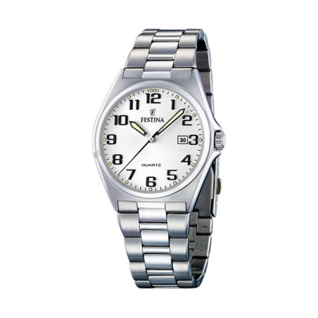 Montre Homme Festina Classics blanche bracelet acier gris - F16374/9