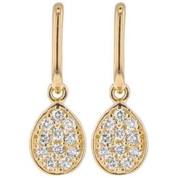 Boucles D'Oreilles  Fantaisie, Oxydeyde, Or Jaune 9K 1010400 - Marque Collection Julien D'Orcel    Oxydeyde De Zirconium