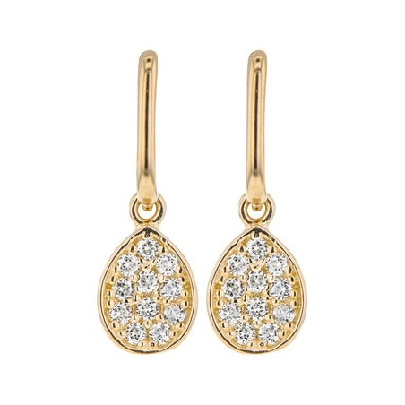 Boucles D'Oreilles  Fantaisie, Oxydeyde, Or Jaune 9K 1010400 - Marque Collection Julien D'Orcel    Oxydeyde De Zirconium