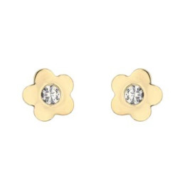 Boucles D'Oreilles  Fleurs Oxydeyde Or Jaune 9K 1011008 - Marque Collection Julien D'Orcel    Oxydeyde De Zirconium